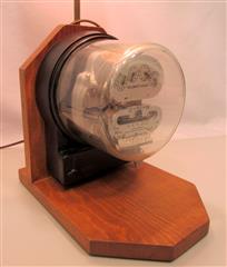 VINTAGE DUNCAN ELECTRIC METER TABLE LAMP TESTED FULLY OPERATES W/SPINNING METER